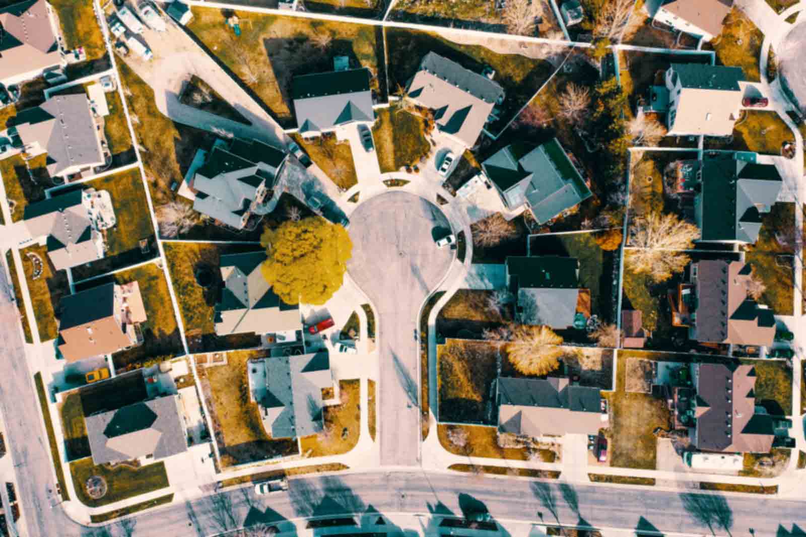 arial drone photo of a subdivision neighborhood